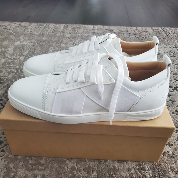 Christian Louboutin Elastikid Leather Red Sole Low-Top Sneakers - Picture 4 of 8